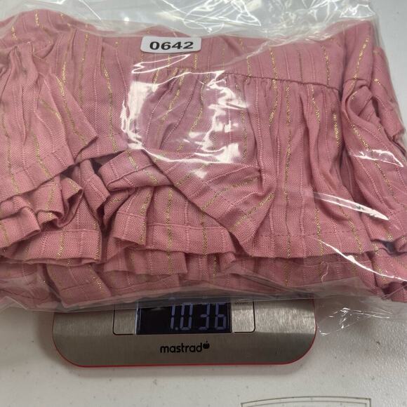 Boston Proper Dress Womens Large Pink Gold Striped Beaded Silver Fringe Low Back - Picture 14 of 15